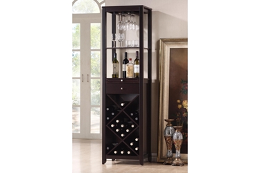 Baxton Studio Austin Brown Wood Modern Wine Tower